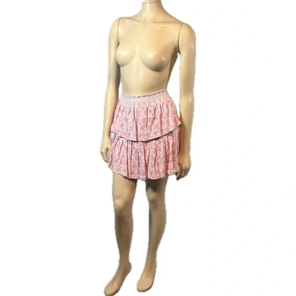 NWT LoveShackFancy Ruffle Mini Skirt Rose Patch - Picture 2 of 13